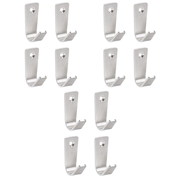 Hemoton 12 Pcs  Practical Wall Hooks Rust-proof Hooks Stainless Steel Hooks Hanging Hooks