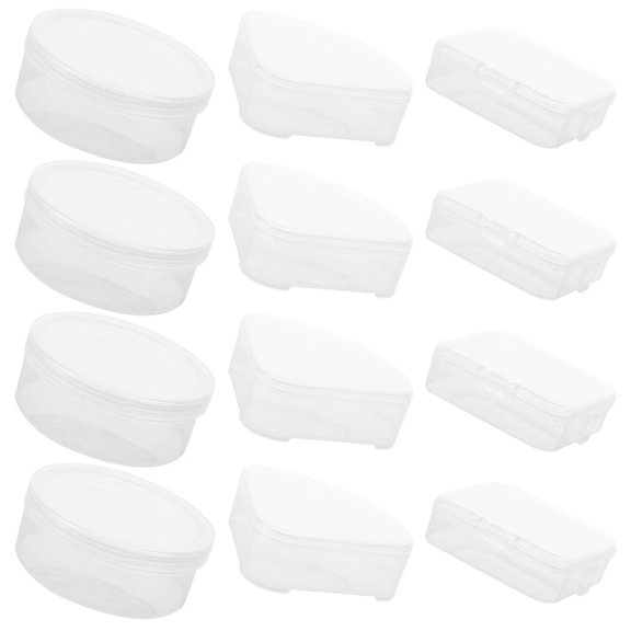 Hemoton  12 Pcs Small Cosmetic Sponge Holder Triangular Powder Puff Case Triangle Transparent