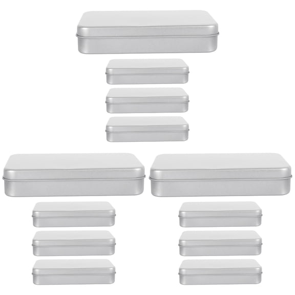 Hemoton 12 Pcs Small Tin Box Metal Tins Container Rectangular Tins Box Portable Box Containers