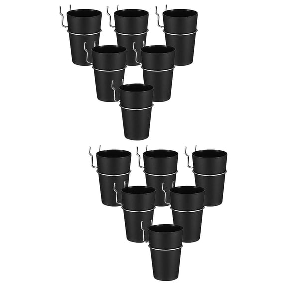 SOPOTUTU Pegboard Cups with Hooks Black ABS Iron for Garage and Workshop 12Sets