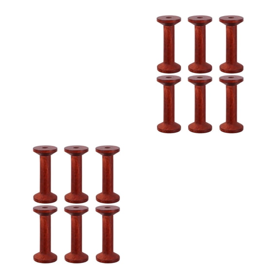 Hemoton 12 pcs  Convenient Thread Spools Practical Weaving Bobbins Desktop Yarn Holder Embroidery Thread Holder Household Wood Thread Rack Yarn Storage Spool
