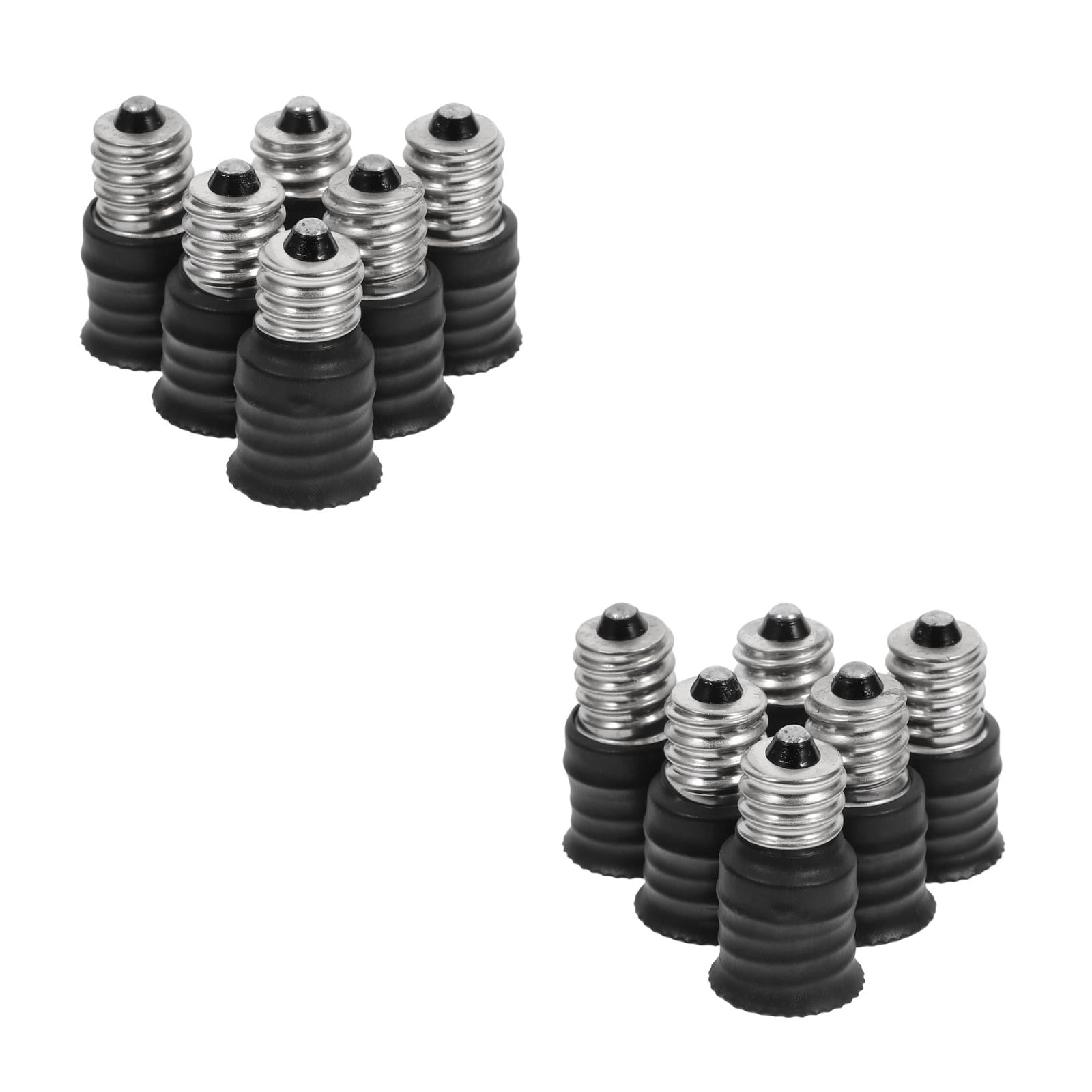 10-Pack E14 To E12 Bulb Adapter Sockets - Convert European To US Base For LED/CFL Lights