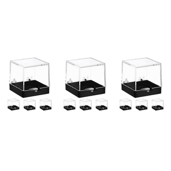 Hemoton 12 pcs  Small Display Box for Mineral Specimen Clear Display Box for Rock Collection Stone Collection Box Miniature Display Case for Jewelry Sample