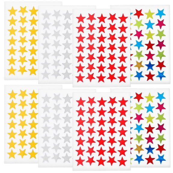 Hemoton 120 Sheets Decorative Star Stickers Adorable Foil Star Stickers Multi-function Kids Reward Stickers