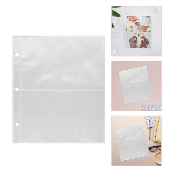 RENACLIPY Photo Album Refill Pages Scrap Pages Transparent 12PCS