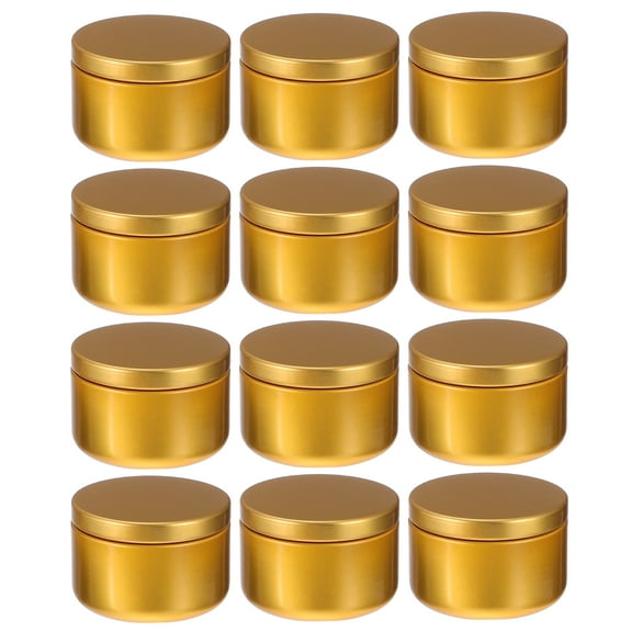 Hemoton 12PCS Candle Tin Travel Tins Round Metal Tins Candle Containers Candle Jars 50ml