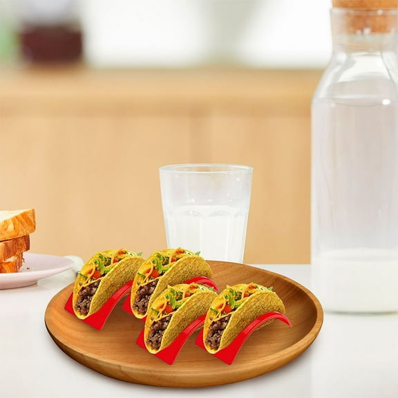 Hemoton 12PCS Single Taco Holder Stand Individual Plastic Taco Rack Hard or Soft Shell Holder Small for Individual Serving Party Supplies
