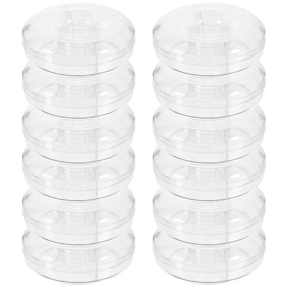 HEMOTON 12Pcs Creative Donut Shaped Candy Box Mini Holder Transparent Container White