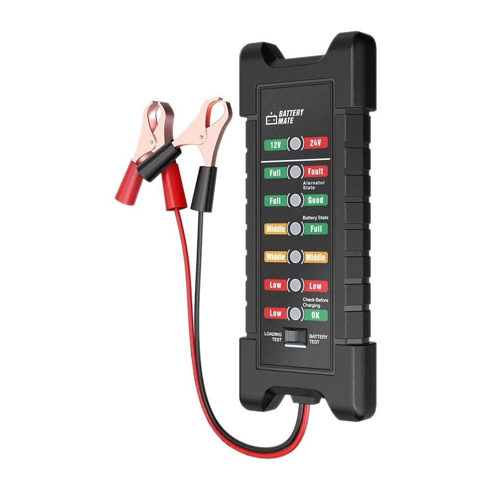 Hemoton 12V/24V Car Battery Tester Battery Mate Alternator State