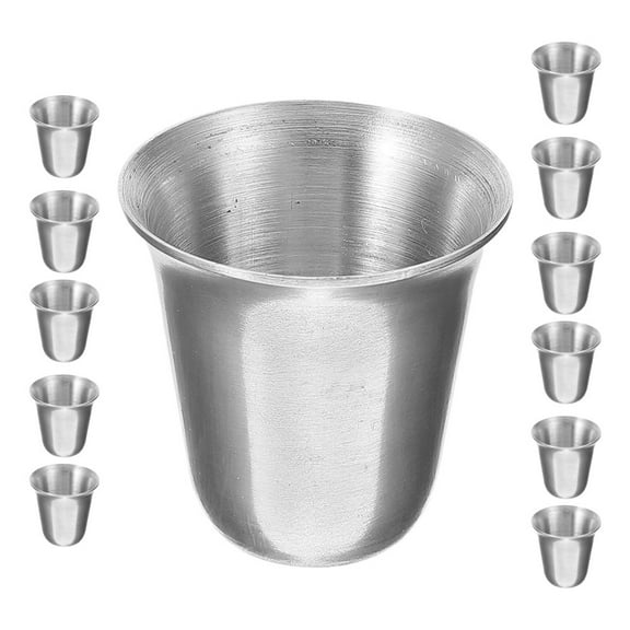 Hemoton 12pcs Stainless Steel Stackable Communion Cups Holy Water Religious Communions Cup Religious Metal Cup Metal Cups Religious Drinking Cups