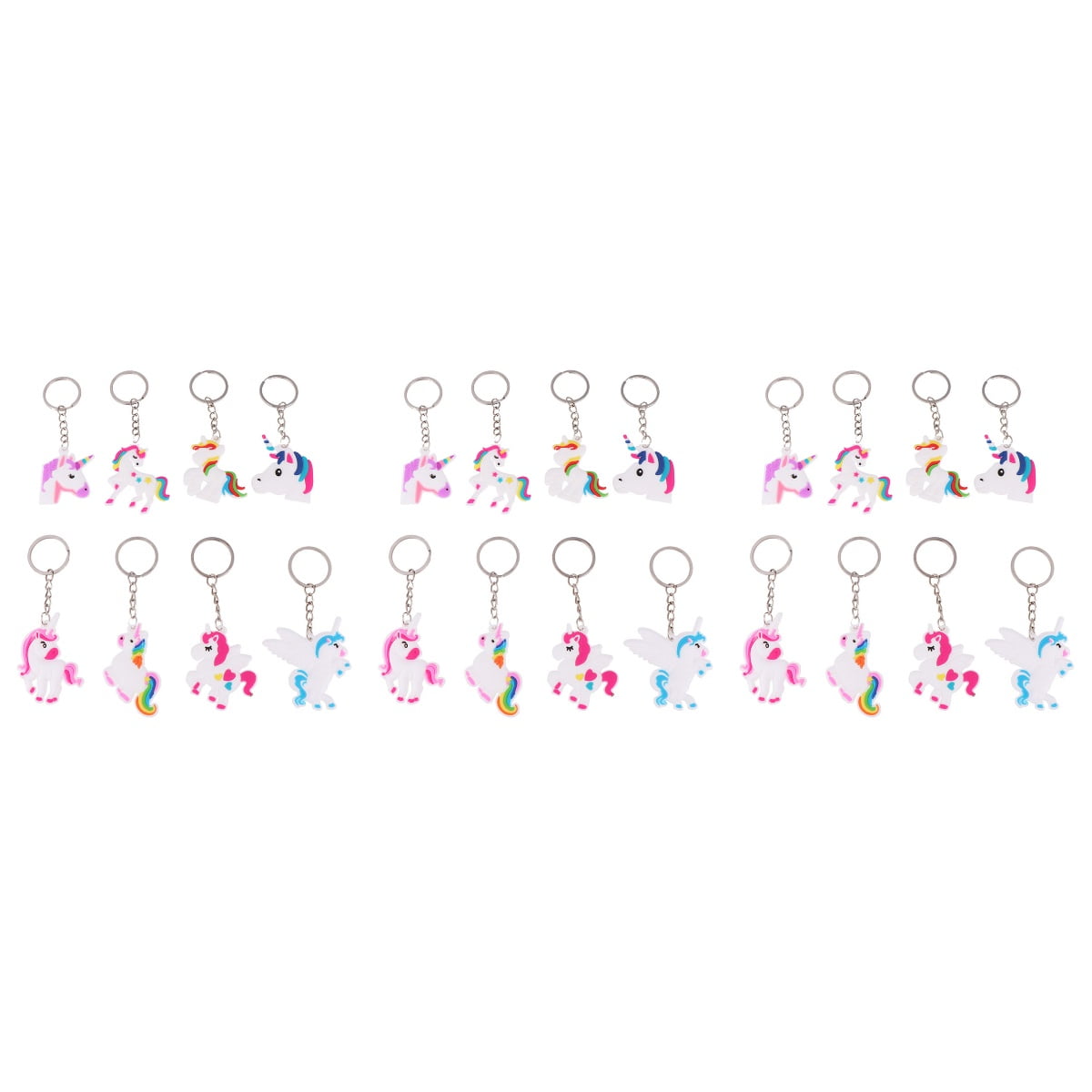 Hemoton 144 pcs  Cartoon Unicorn Key Ring Unicorn Keychain Hanging Ornament Keychain Pendant (Random Style)