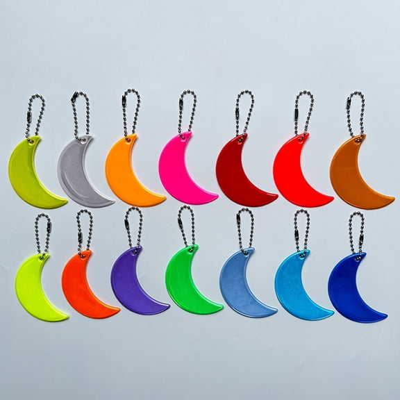 YOSADIER Back to School Reflective Backpack Tag Reflective Keychain PVC Safety Reflector School Commute 14Pcs
