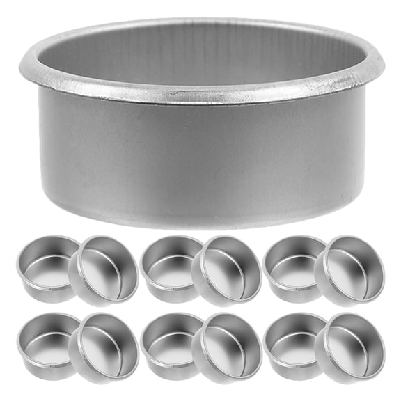Hemoton 15 Pcs Metal Candle Cup Minimalist Candle Holder 4.50X4.50X1.80CM Silver