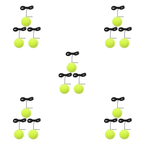 Hemoton 15 Pcs Tennis with Elastic Rope Trainer Rebound for Practice Portable Tennis Training Set for Beginners