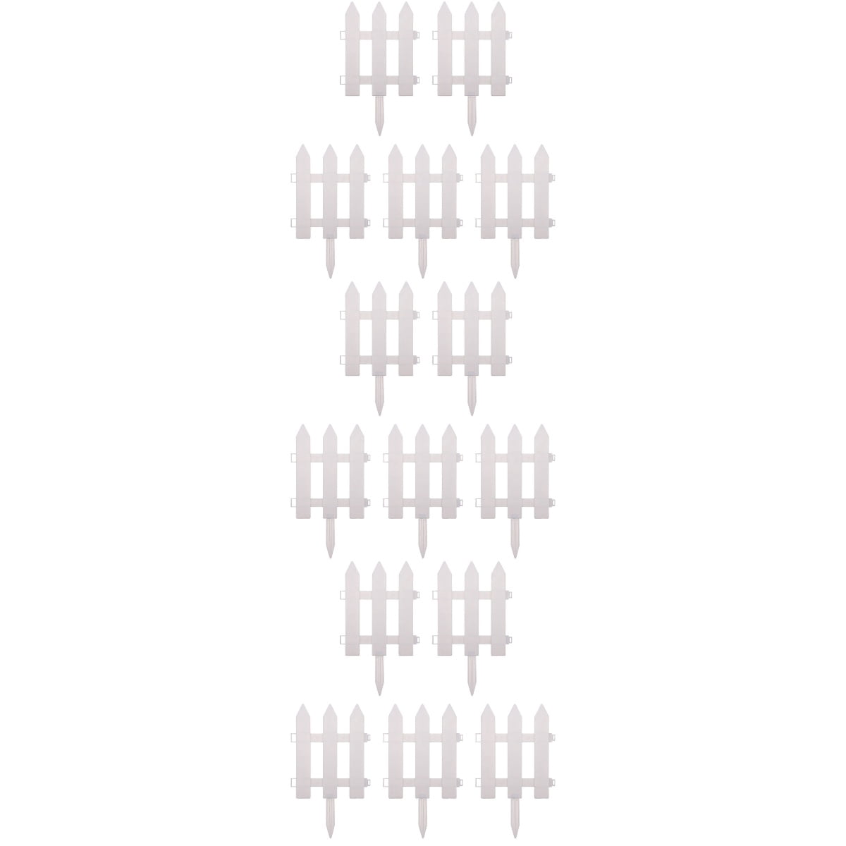 Hemoton 15 Sets  Plastic Edgings Garden Picket Fence Grass Lawn Flowerbeds Plant Borders White