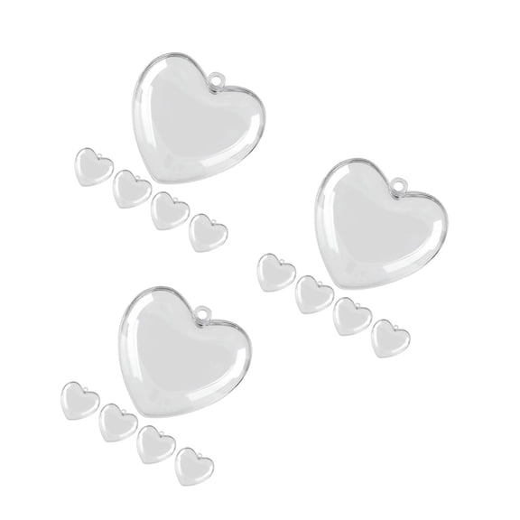 Hemoton 15 pcs Clear Heart Ornament Refillable Heart Ball Pendant Valentines Day Ornament Plastic Heart Ball Ornament Fillable Heart Balls Ornaments