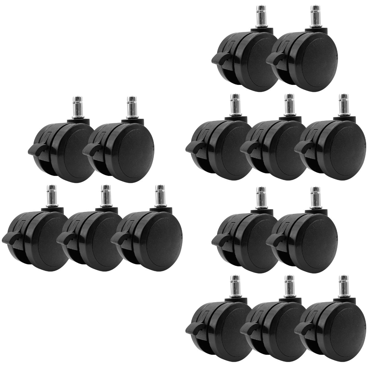 Hemoton 15-Pack Office Chair Replacement Wheels Rollers Smooth Rolling Casters for Desk Chairs and Easy to Install