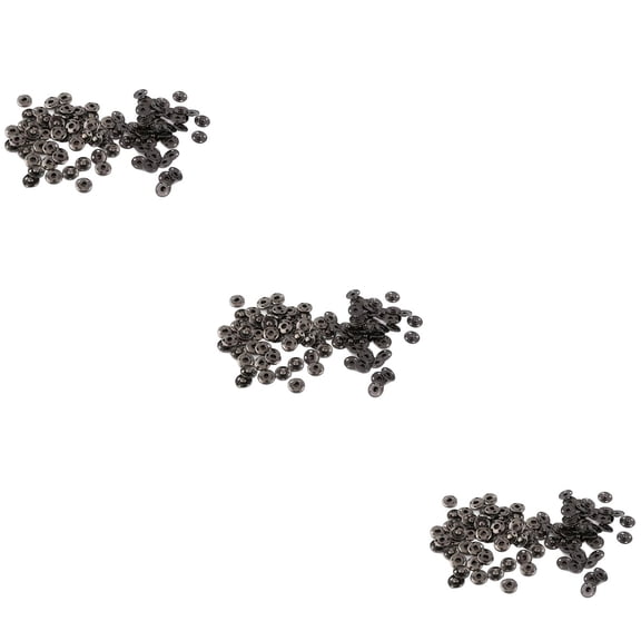 Hemoton 150 Sets  Sew On Snaps Buttons Metal Snaps Fasteners Press Studs Buttons 2 Parts Brass Press Fasteners Round DIY Craft Accessory (15mm-Black)