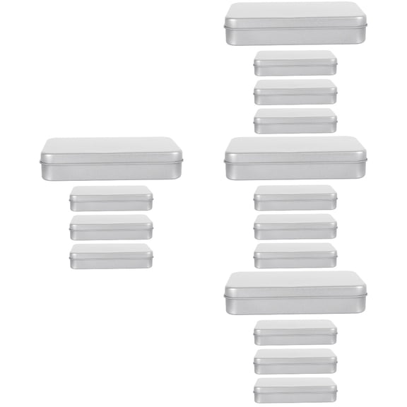 Hemoton 16 Pcs Small Tin Box Metal Tins Container Rectangular Tins Box Portable Box Containers