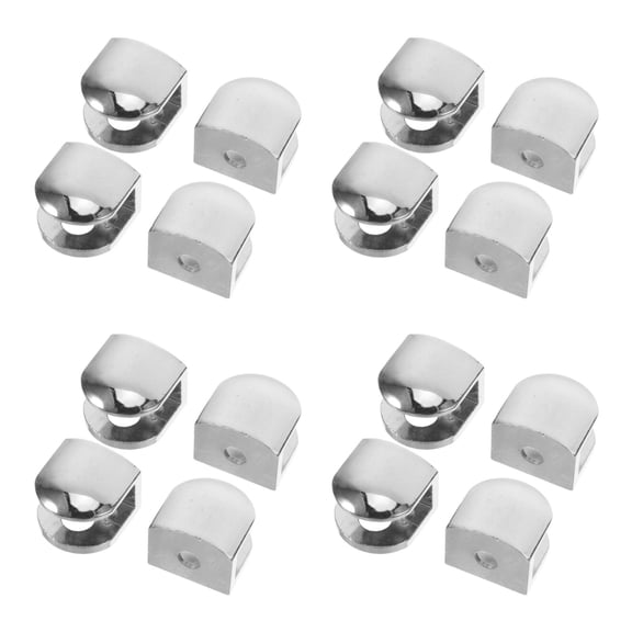 Hemoton 16-Piece Adjustable Zinc Alloy Shelf Brackets Clips for Cabinets, Store Displays, Shower Doors Mounting Hardware
