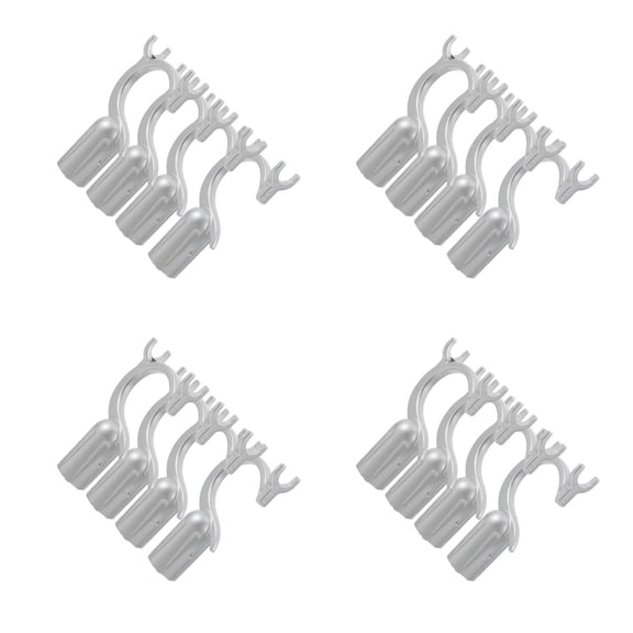 Hemoton 16-Piece Aluminum Alloy Clothesline Pole , Extension Rod Branch Supports for Closet Rods and Clothes Forks