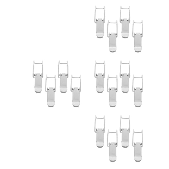 Hemoton 16-Piece Stainless Steel Spring Toggle Clamps, Adjustable Latches for Cabinets, Toolboxes, Industrial & Household Use, Secure Hold