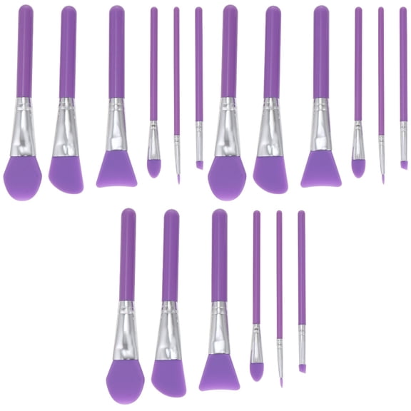 Hemoton 18 PCS Cosmetic Brush Silicone Liquid Makeup Applicator for Women Girls