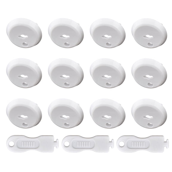 Hemoton 18 Pcs Child Proofing Plug Cover Socket Protector Baby Child 3.7x3.7cm White