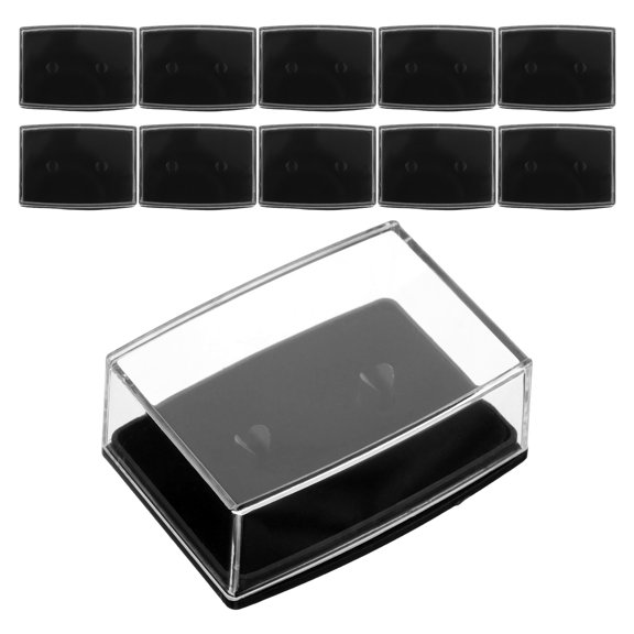 Hemoton  18 Pcs Cufflink Storage Box Jewelry Display Case Man Travel Black