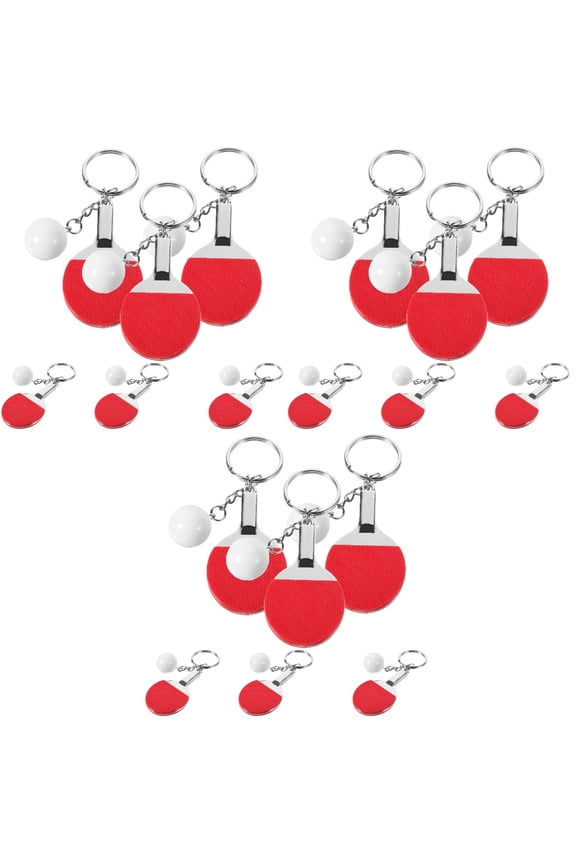 Sturdy Metal Table Tennis Keychain Set with Smooth Surface 18Pcs
