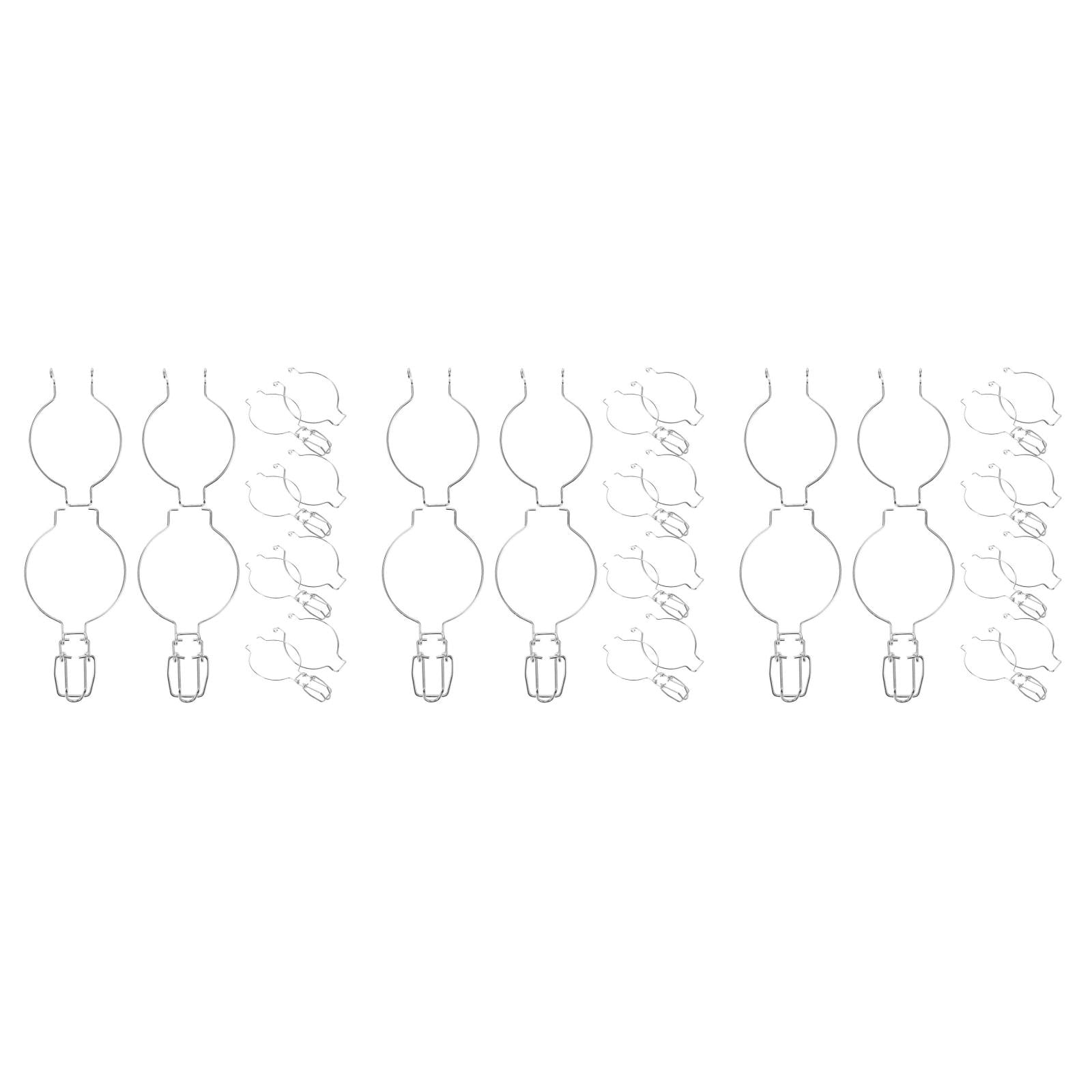 Hemoton 18 pcs Airtight Glass Storage Jars Stainless Steel Clips Mason ...