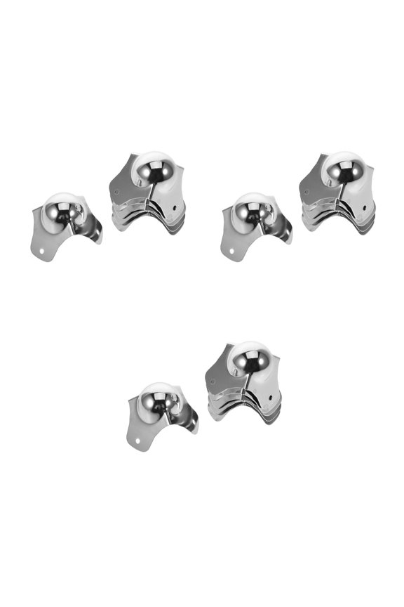 18 pcs  Safety Spherical Edge Guards Silver Ball Corner Protectors Universal Fit Metal Edge Guards for Cabinets Boxes Amplifiers Speakers