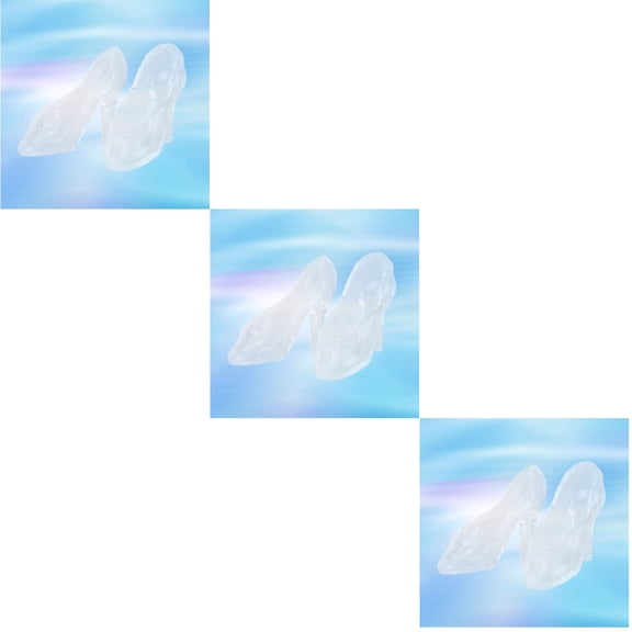 Hemoton 18 pcs  Transparent Mini Slipper High Heel Shoe Party Decoration for Weddings Birthday Party Table Serving Cosplay Party