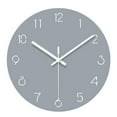 thumbnail image 1 of Hemoton 1PC Creative 3D Engraving Hanging Clock Simple Pure Color Ultra-thin Wall Clock Stylish Modern Number Clock Decor for Home Office Without Battery (Grey), 1 of 5