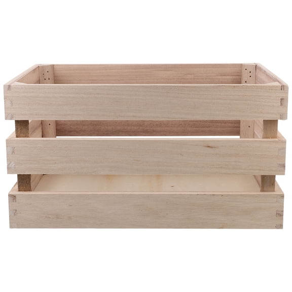 SOPOTUTU Wooden Storage Crates Natural Look Brown 1PC