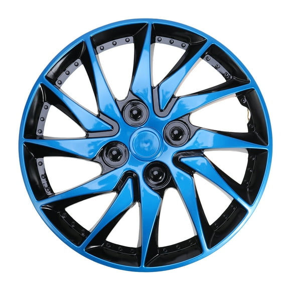 HEMOTON 1Pc 14 Inch Car Wheel Cap Case Hubcap for Car Hub Cap Auto Refit Accessory (Blue Black)