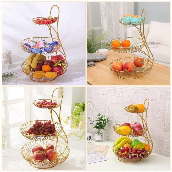 SOPOTUTU 1Pc Luxury Style Fruit Organizer Basket Iron Design For Households Home Use