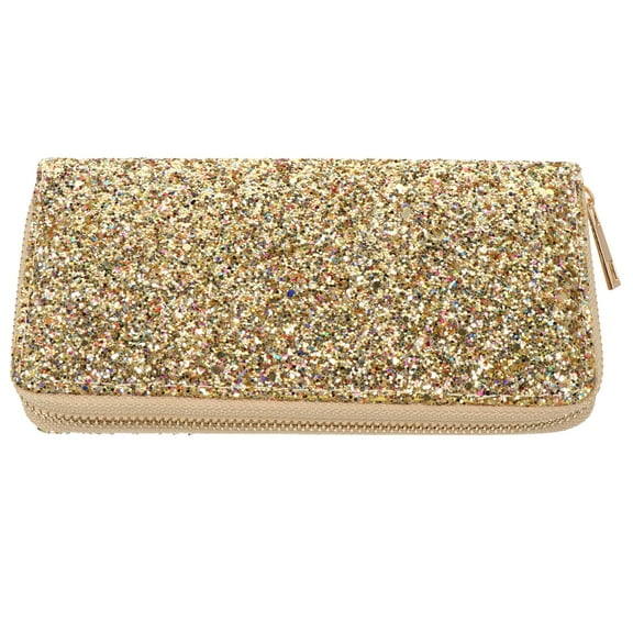 Hemoton Stylish Women's Wallet Shiny Zippered Lady Purse Creative Design Compact Handbag for Everyday Use