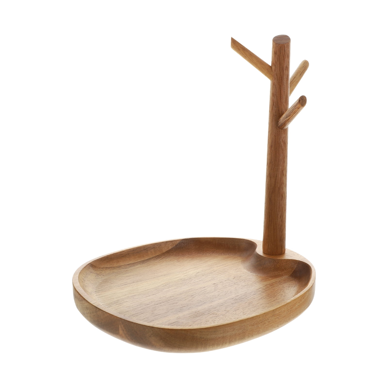 Hemoton 1Pc Key Storage Rack Desktop Porch Storage Shelf Wooden Key Rack (Light Brown)