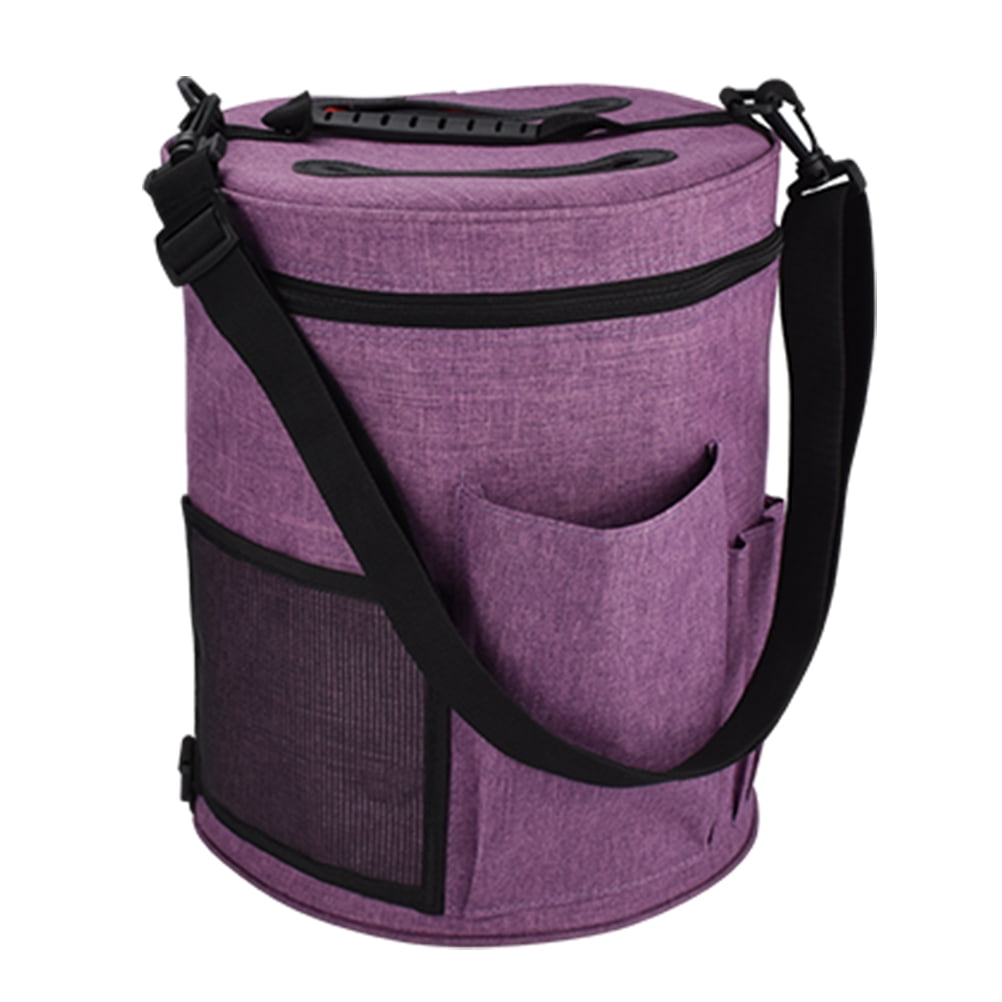 EXHUMKY Small Crochet Bag with Oxford Cloth, Knitting Tool Organizer for Craft Supplies and Home Storage