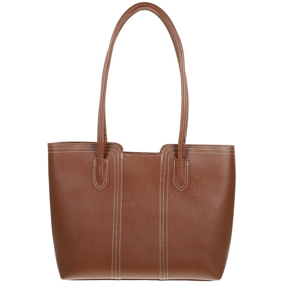 Hemoton 1Pc Vintage Tassel Tote Bag Large Capacity Shoulder Bag Fashion Retro Handbag for Women Ladies Brown