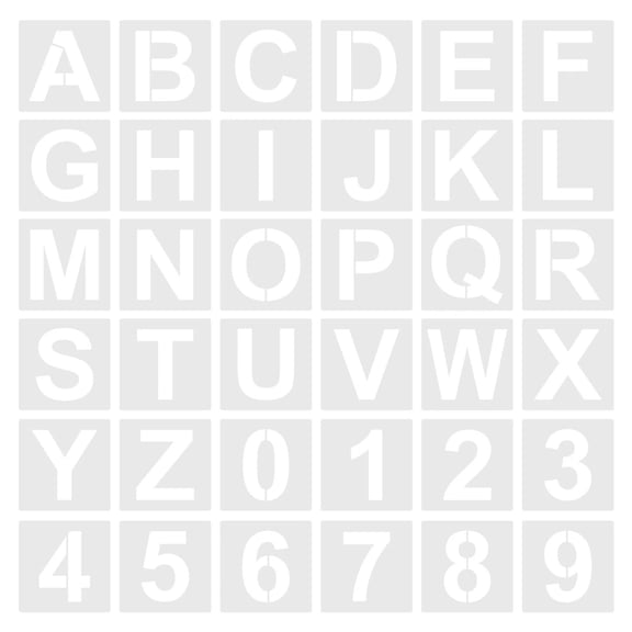 Hemoton 1Set Alphabet and Number Stencil Set for Kids DIY Blank Plastic Templates for Learning and Crafting Reusable for Home School Art Projects