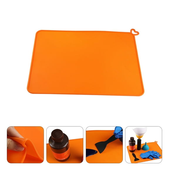 Hemoton 1pc 3D Printer Silicone Mat Orange Anti-Slip Photosensitive Silicone Pad Accessories