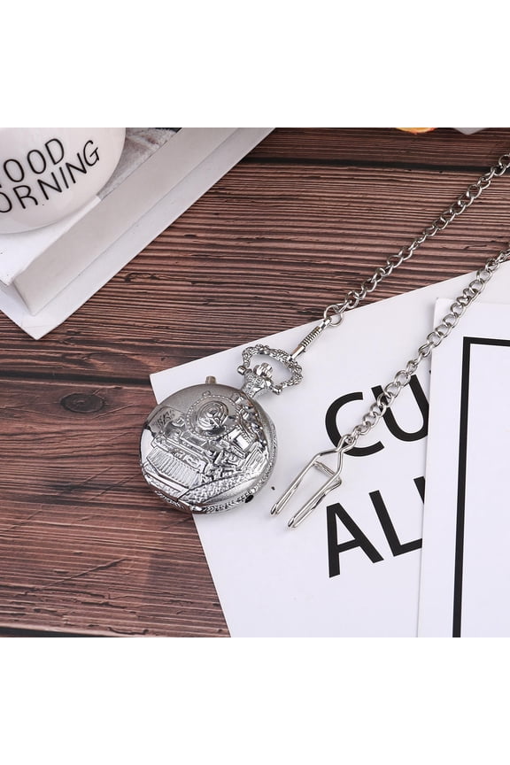 SOPOTUTU Creative Locomotive Shaped Vintage Pocket Watch for Men