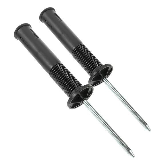 SOPOTUTU Spring-Loaded Steel Stakes for Soccer Training Flags and Corner Markers, Black Plastic, 2 Pieces Fan Gear Accessories
