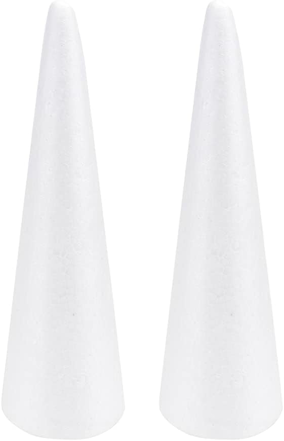 Hemoton 2 Pack Craft Foam Cones 12 Inch Large Foam Cones for Crafts