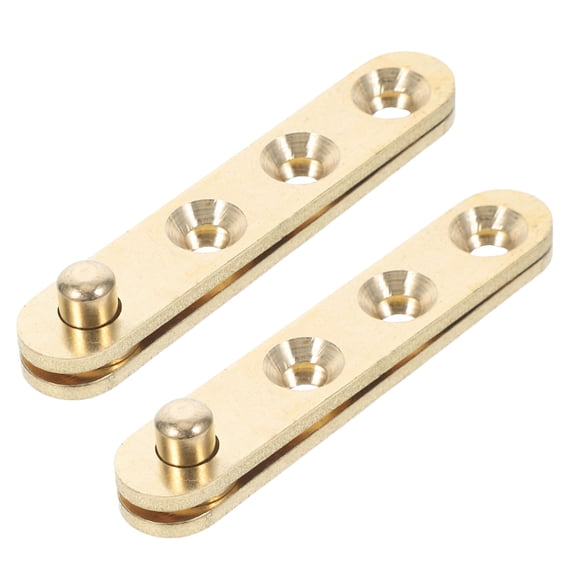 Hemoton 2 Pairs 360 Degree Door Pivot Hinges Copper Rotation Hidden Door Shaft Pivot Hinges Invisible Pivot Door Hardware With Fixing Screws For Secret Door Bookshelf