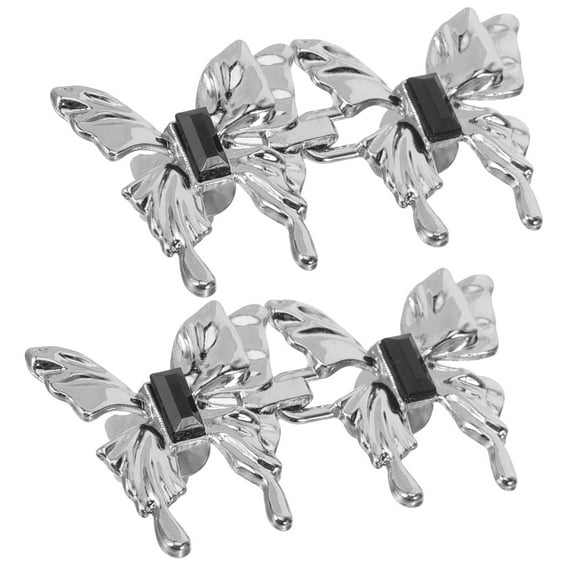 Hemoton 2 Pairs Bear-shaped Waist Adjustment Button 3x3cm Silver