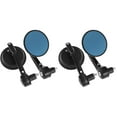 thumbnail image 1 of Hemoton 2 Pairs  Motorcycle Handlebar Mirrors Round Rearview Mirrors Bar End Mirrors Reflector, 1 of 8