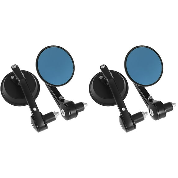Hemoton 2 Pairs Motorcycle Handlebar Mirrors Round Rearview Mirrors Bar End Mirrors Reflector